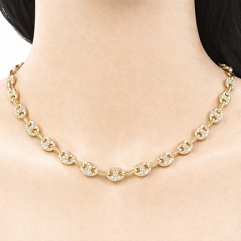 Gucci Plain & Rhinestone Necklace