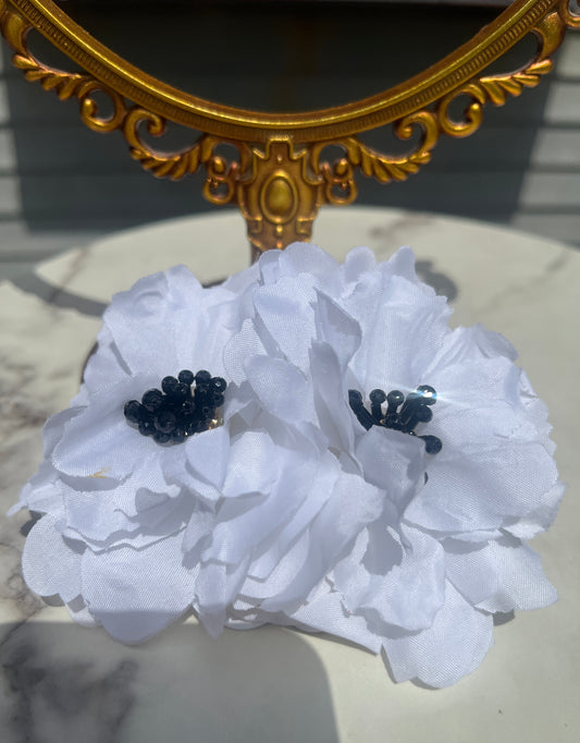 White Flower Earrings