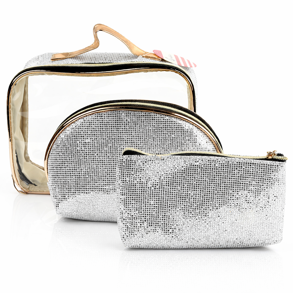 Silver Make Up Bag