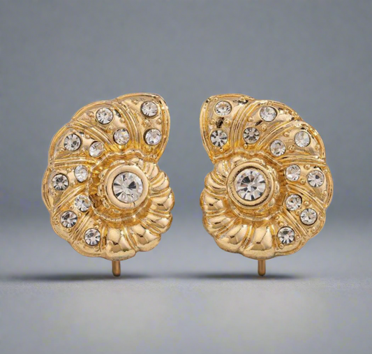 Shell Rhinestone Earrings