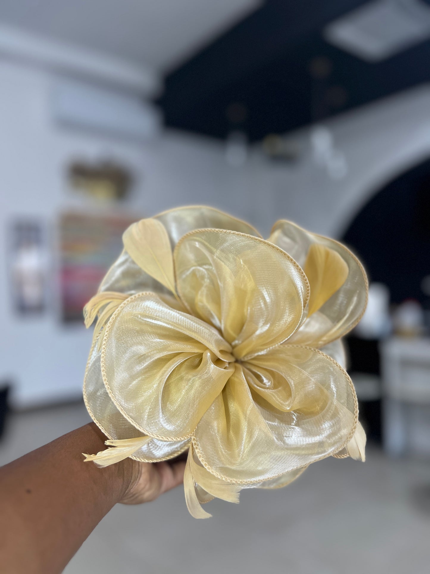 Flower Mesh Feather Fascinators