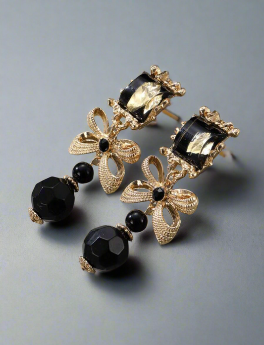 Black Clip-On Earrings