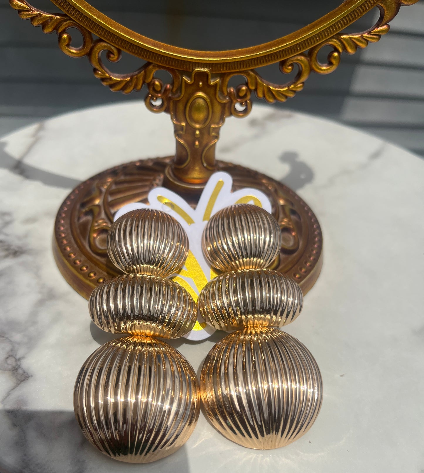 3 tier texured earrings