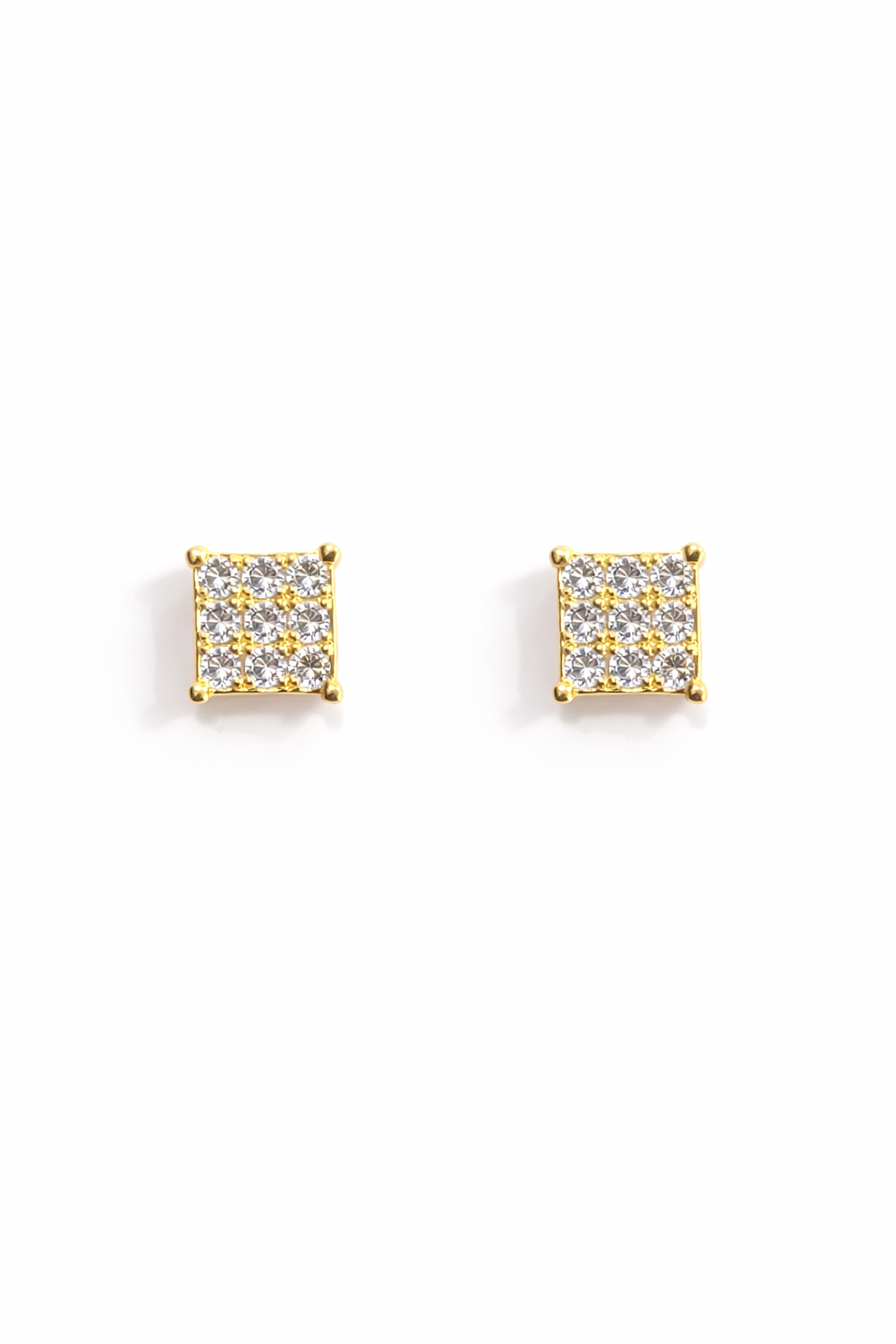 Diamond Square Stud Earrings