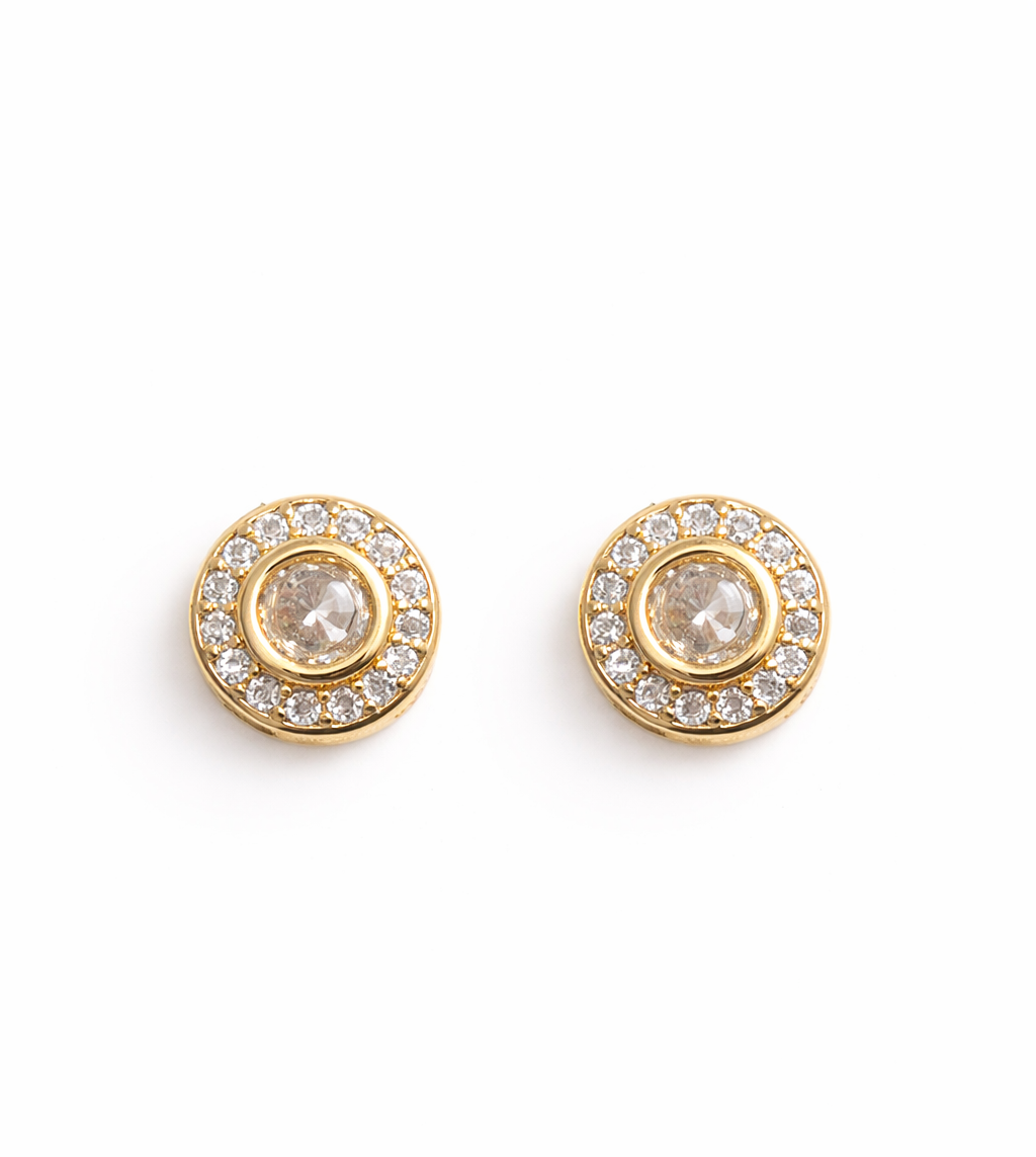 Diamond Cirlcular Stud Earrings