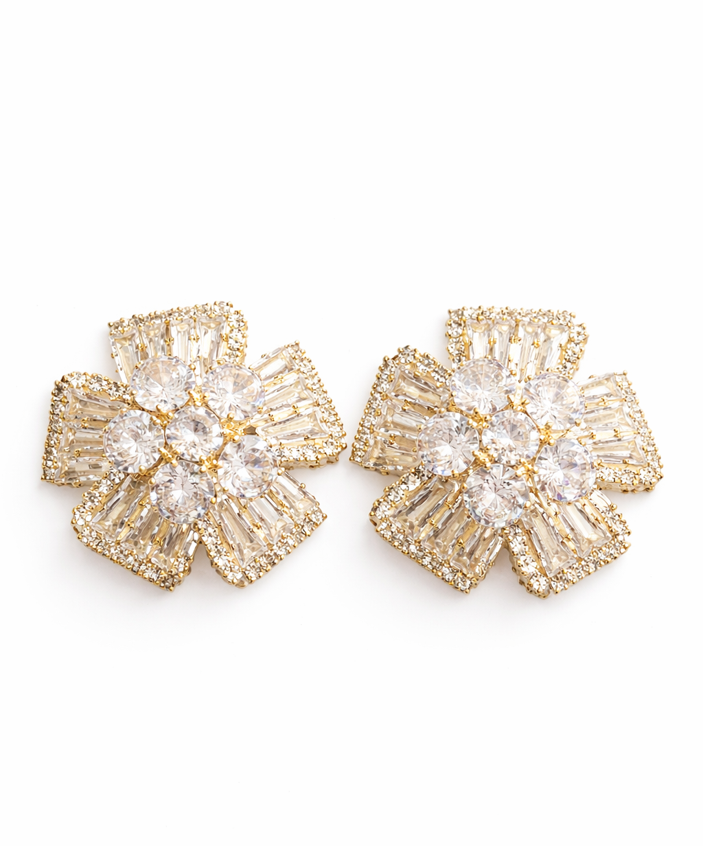 Gold Cystal Earrings