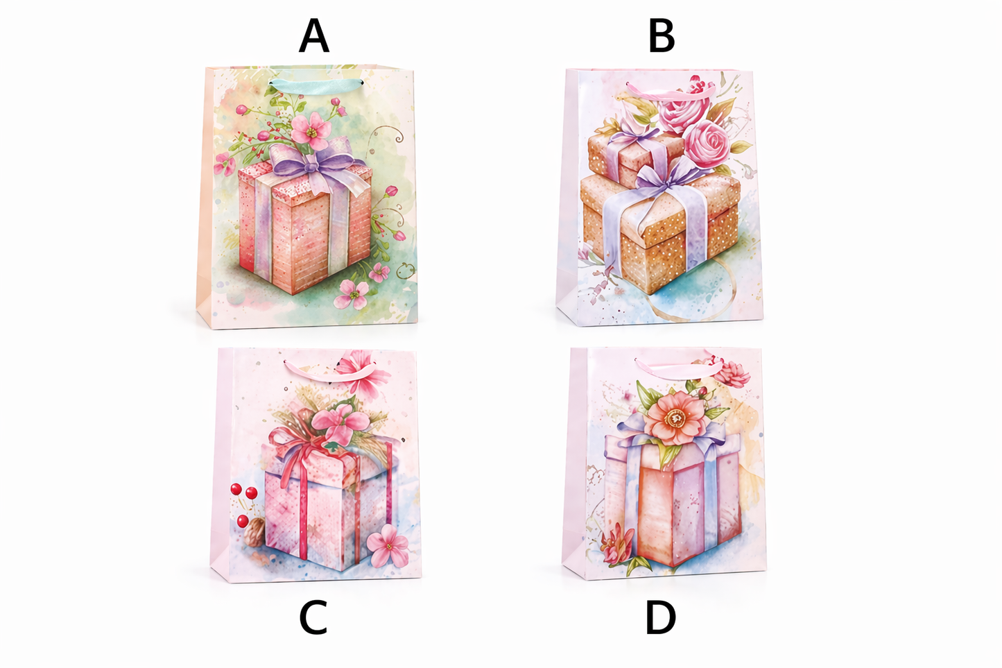 Pink Flower Gift Bag