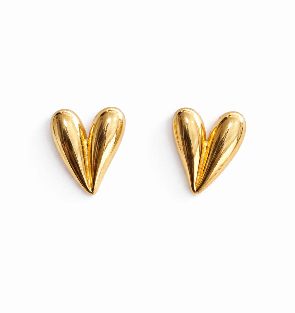 Double Heart Stud Earrings