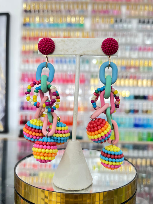 Multi-Color Beaded Earrings