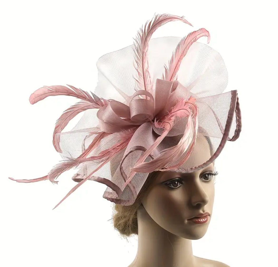 Fascinators With Veil And Feathers