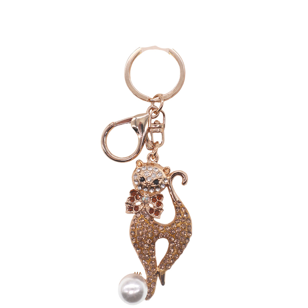 Gold Cat Key Ring