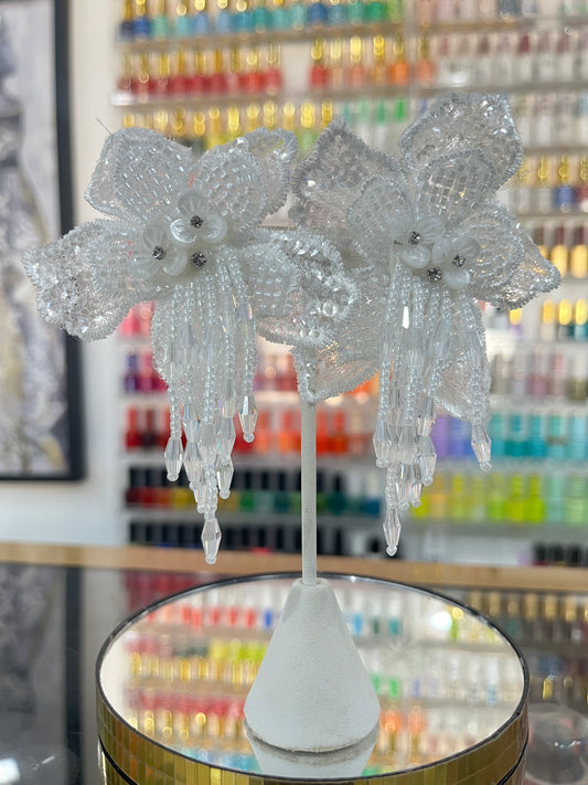 White Crystal Earrings