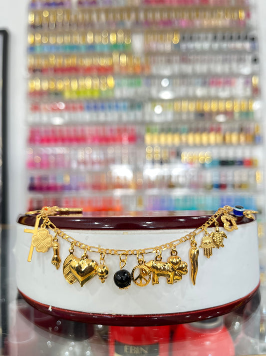 Gold Filled Multi-Charms Anklet