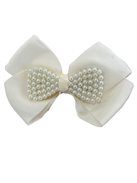 Bow Hair Clip W/ Pearl