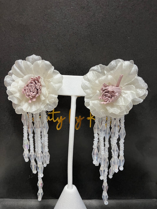 Crystal Tassle Floral Earring