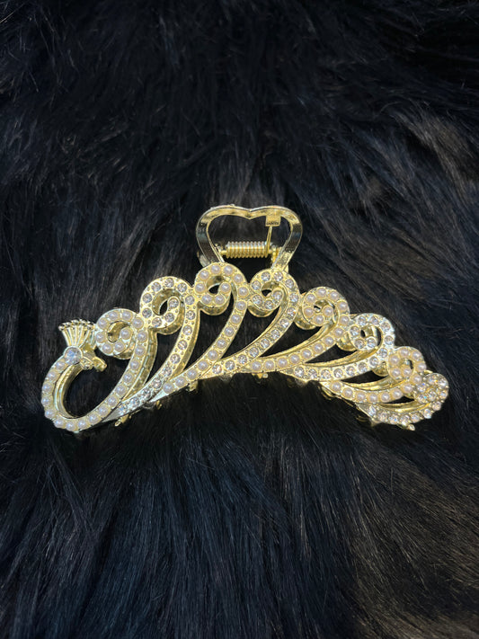 Pearl & Rhinestone Glamorous Claw Clip