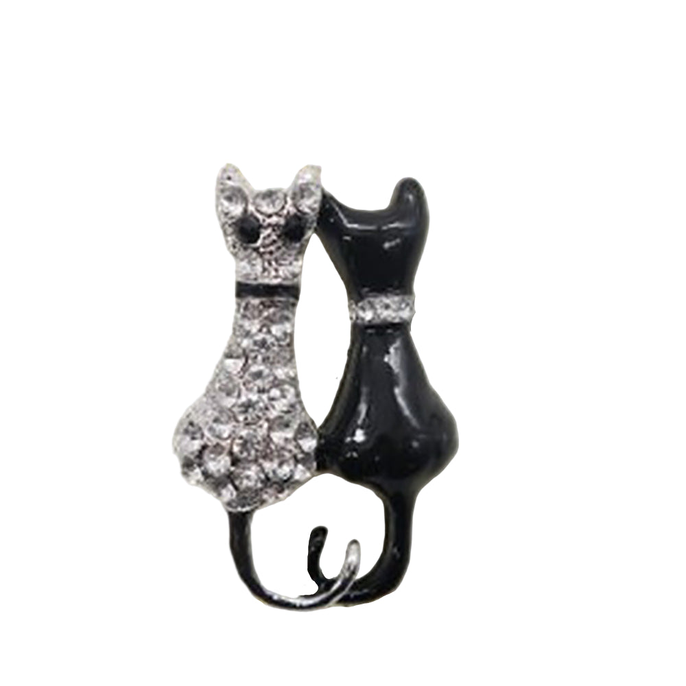 Black & Silver Kitten Brooch