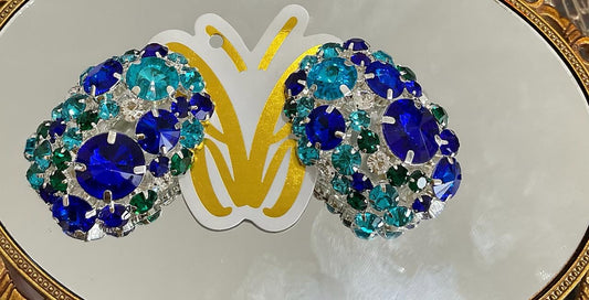 Blue Rhinestone Over-Sized Stud