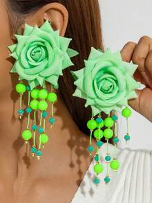 Green Flower w/ Earrings