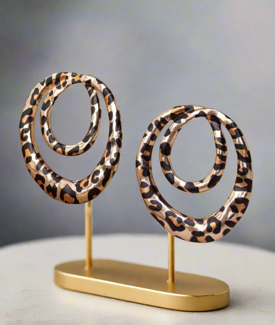 Leopard Double Hoop