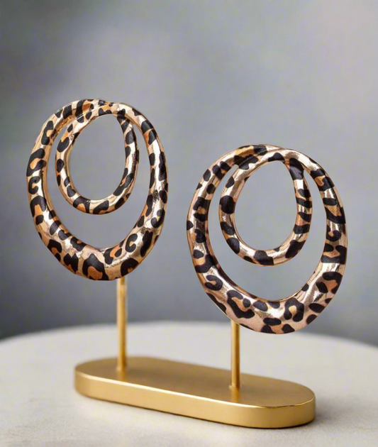 Leopard Double Hoop