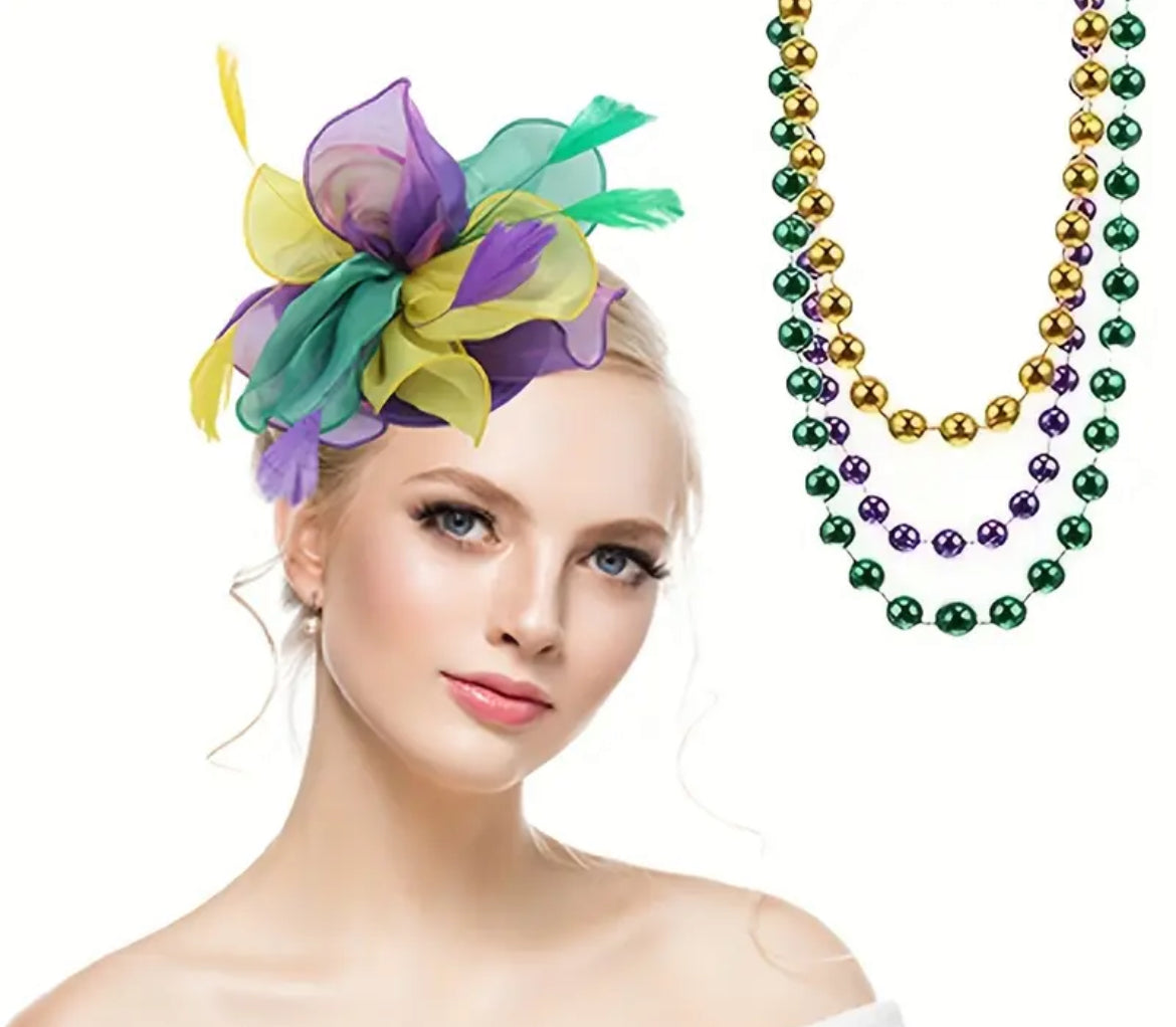 Flower Mesh Feather Fascinators