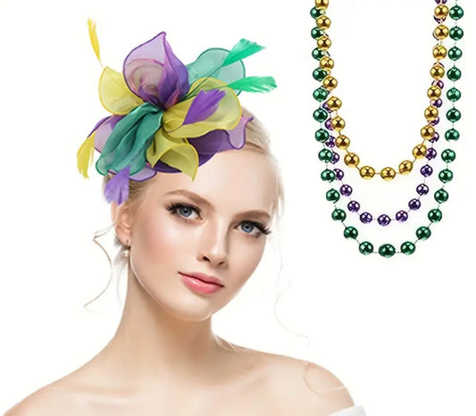 Flower Mesh Feather Fascinators