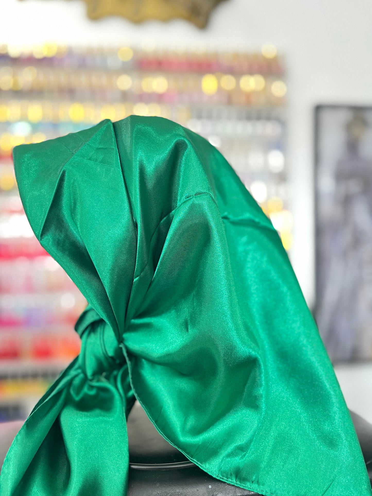 Green Satin Scarf