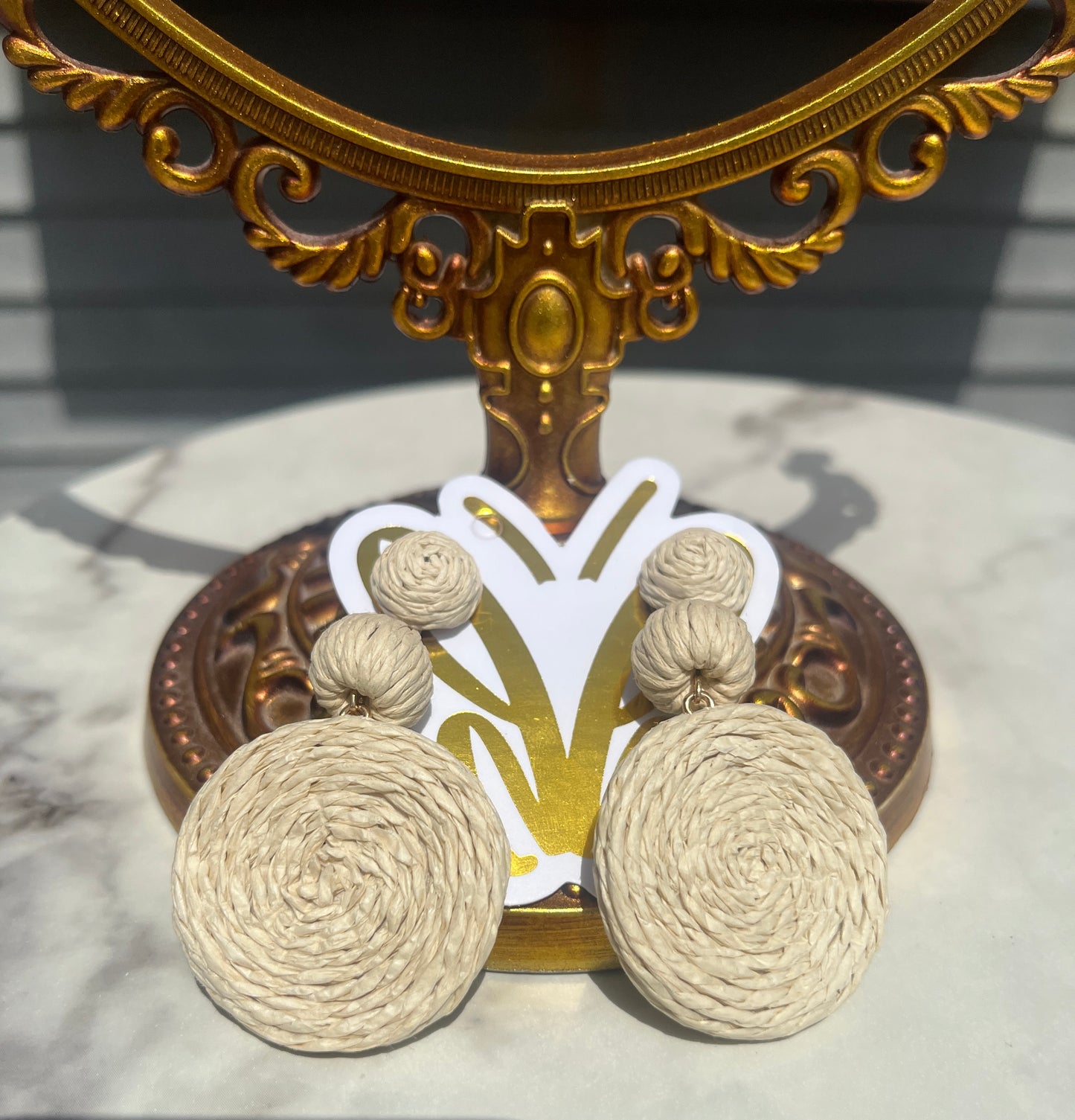 Bamboo Earrings - Cream