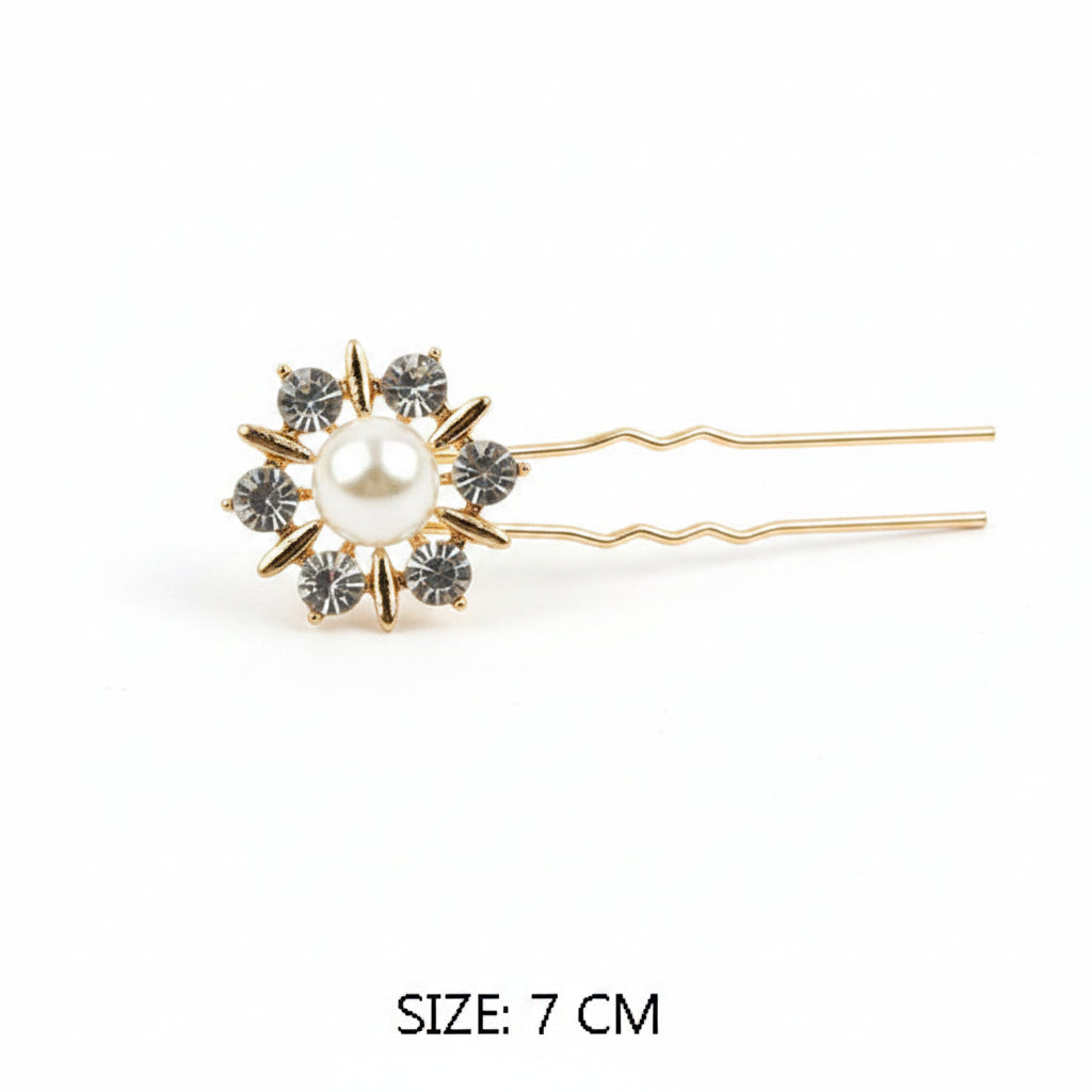 Hair Pins - Flower W. Pearl