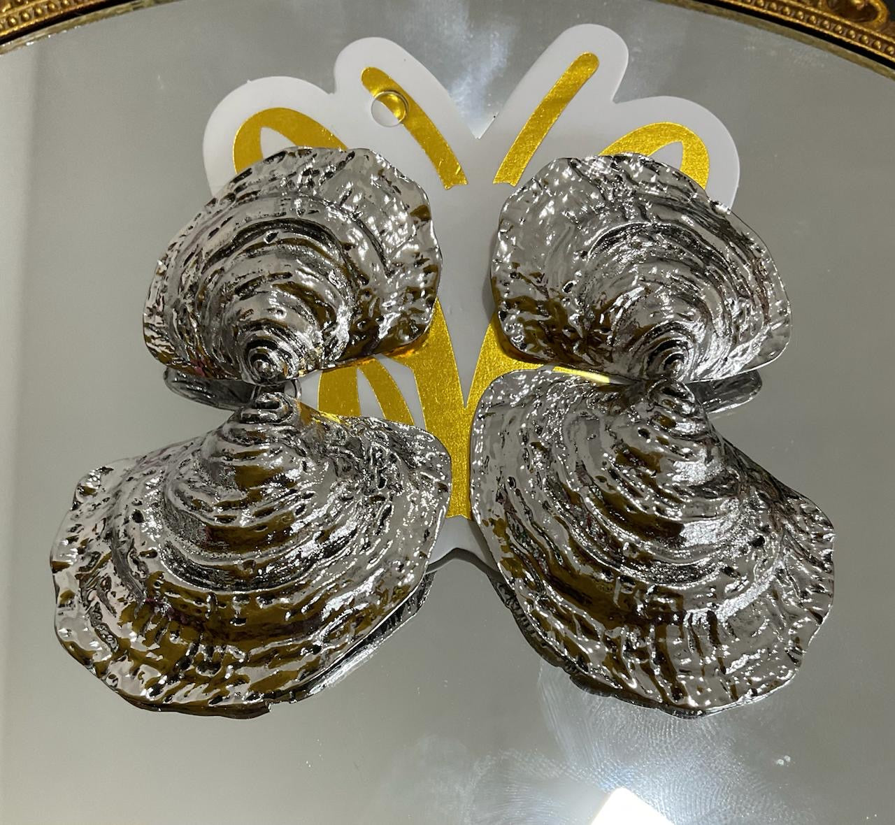 Silver Double Shell Earrings