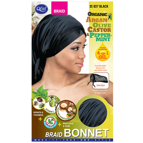 M & M Organic Argan+Olive Oil Braid Bonnet