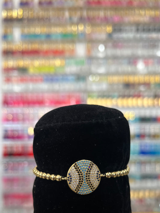 Gold Filled Baseball Charm Bangle