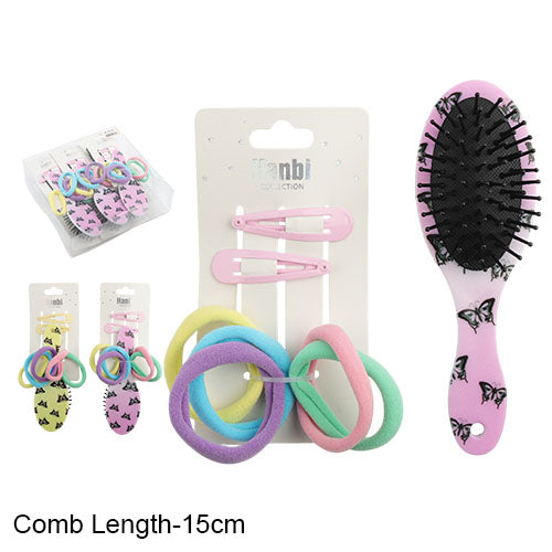 Hair Brush With Assorted Hair Ties