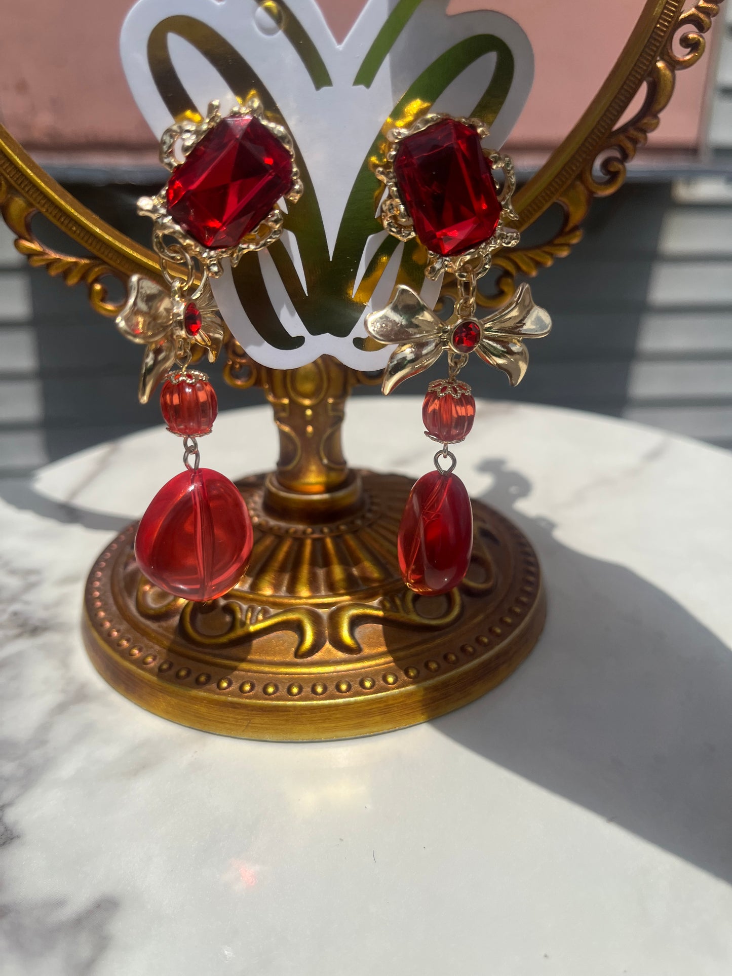 Red Clip-On Earrings