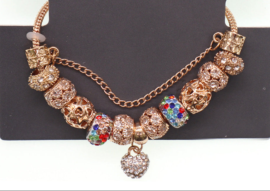 Gold Multi Color Stainless Steel Bracelet