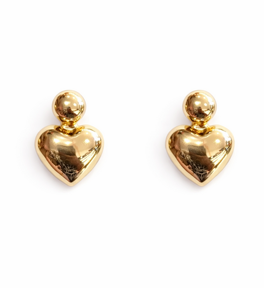 Mini Drop Heart Stud Earrings