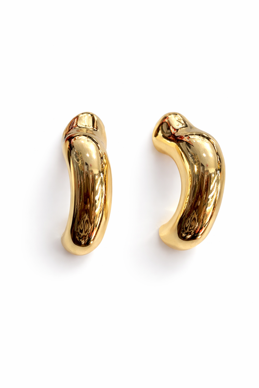 Abstract Semi Hoop Earrings