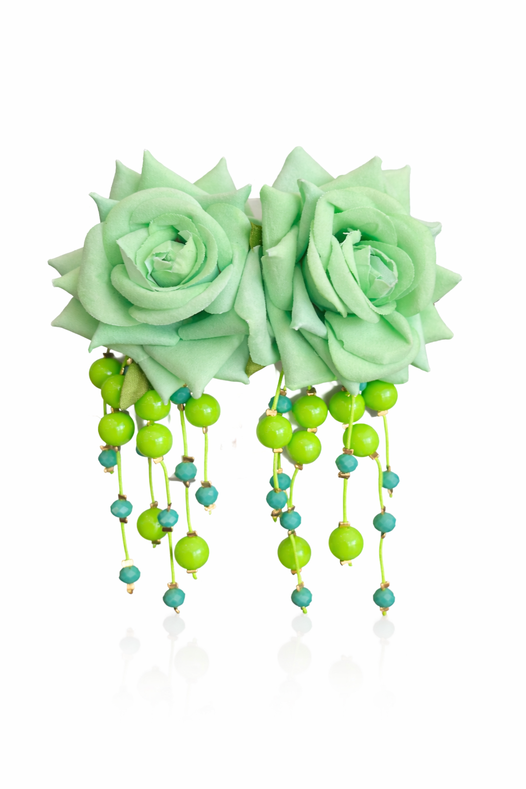 Green Flower Earrings