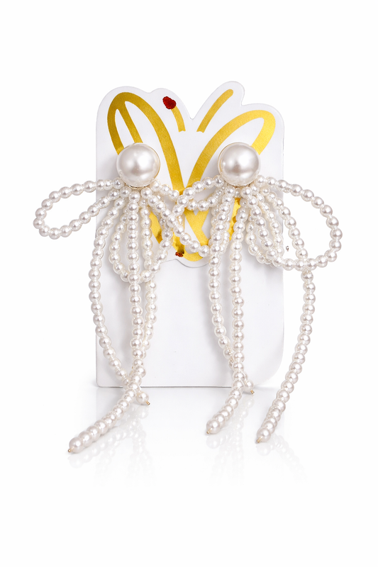 Pearl Bow Earrings