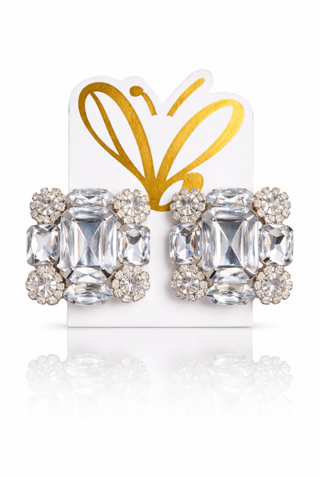 Square Rhinestone Clip-Ons