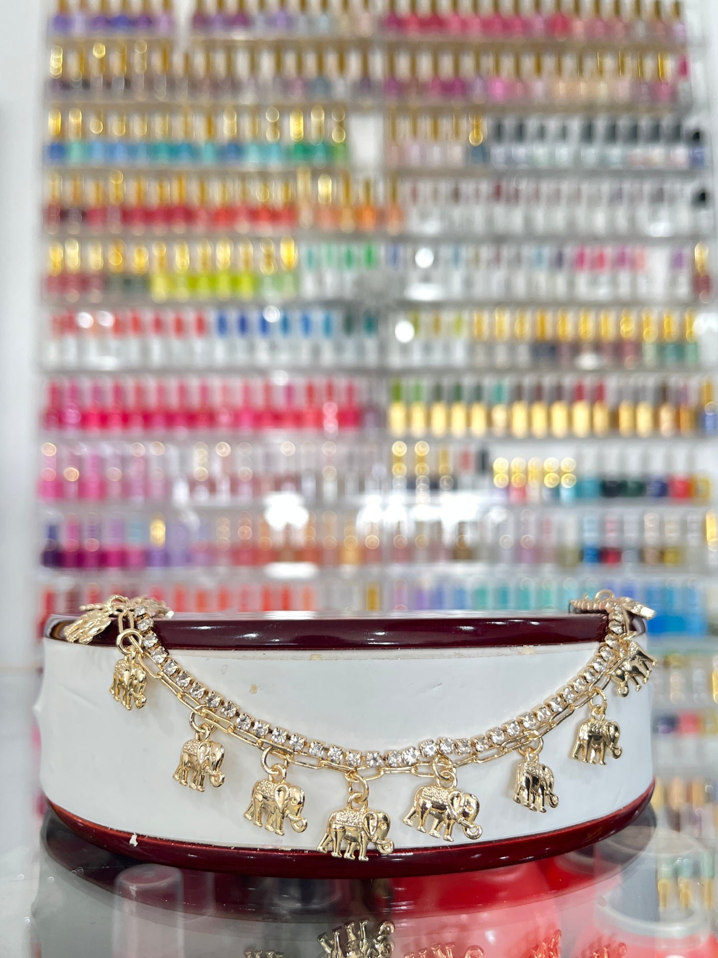 Gold Filled Layered Elephant Charm Anklet