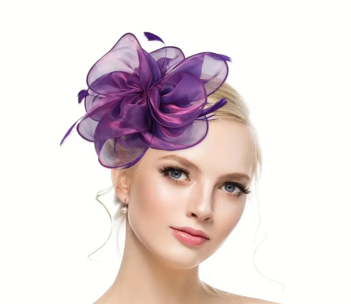 Flower Mesh Feather Fascinators