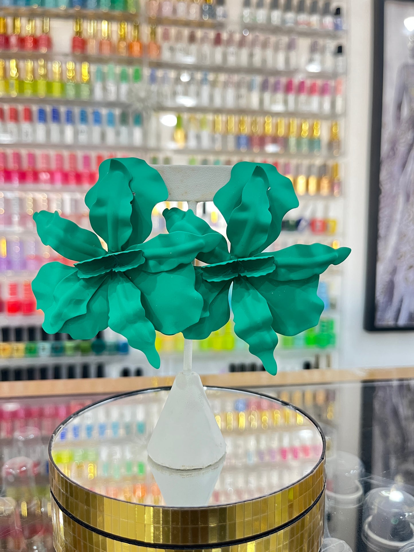 White Abstract Earrings