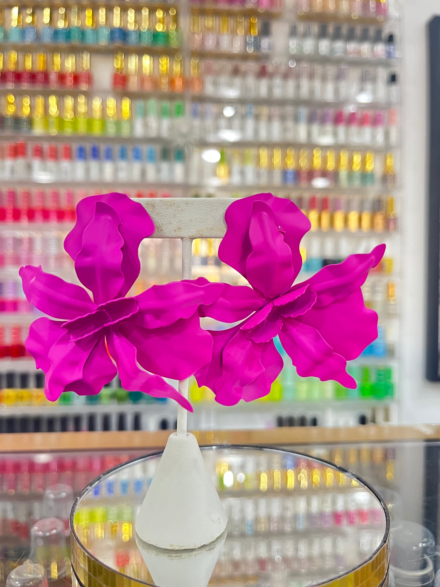 White Abstract Earrings