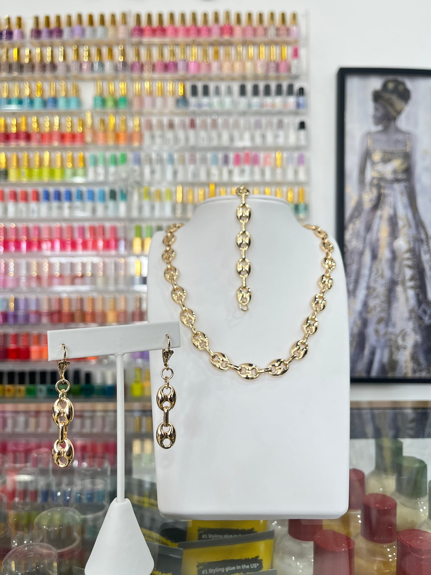 Gold Filled Puff Gucci Set