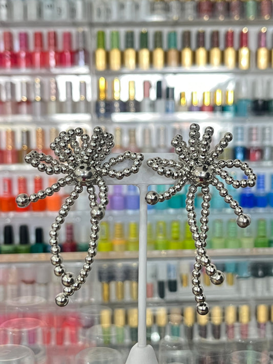 Silver Beaded Earrings