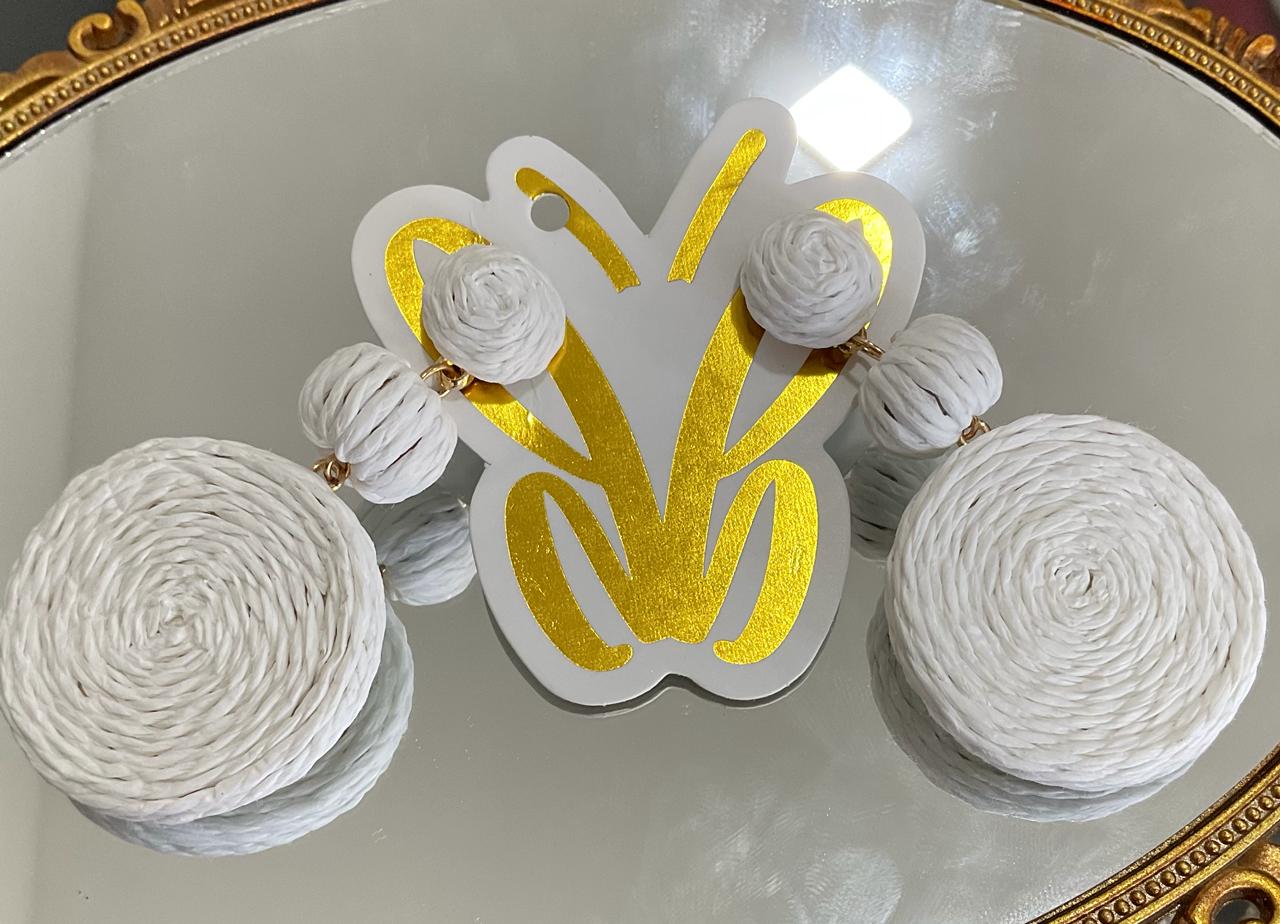 Bamboo Earrings - White