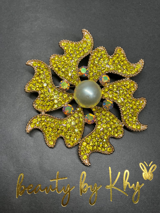 Crystal Abstract Brooch