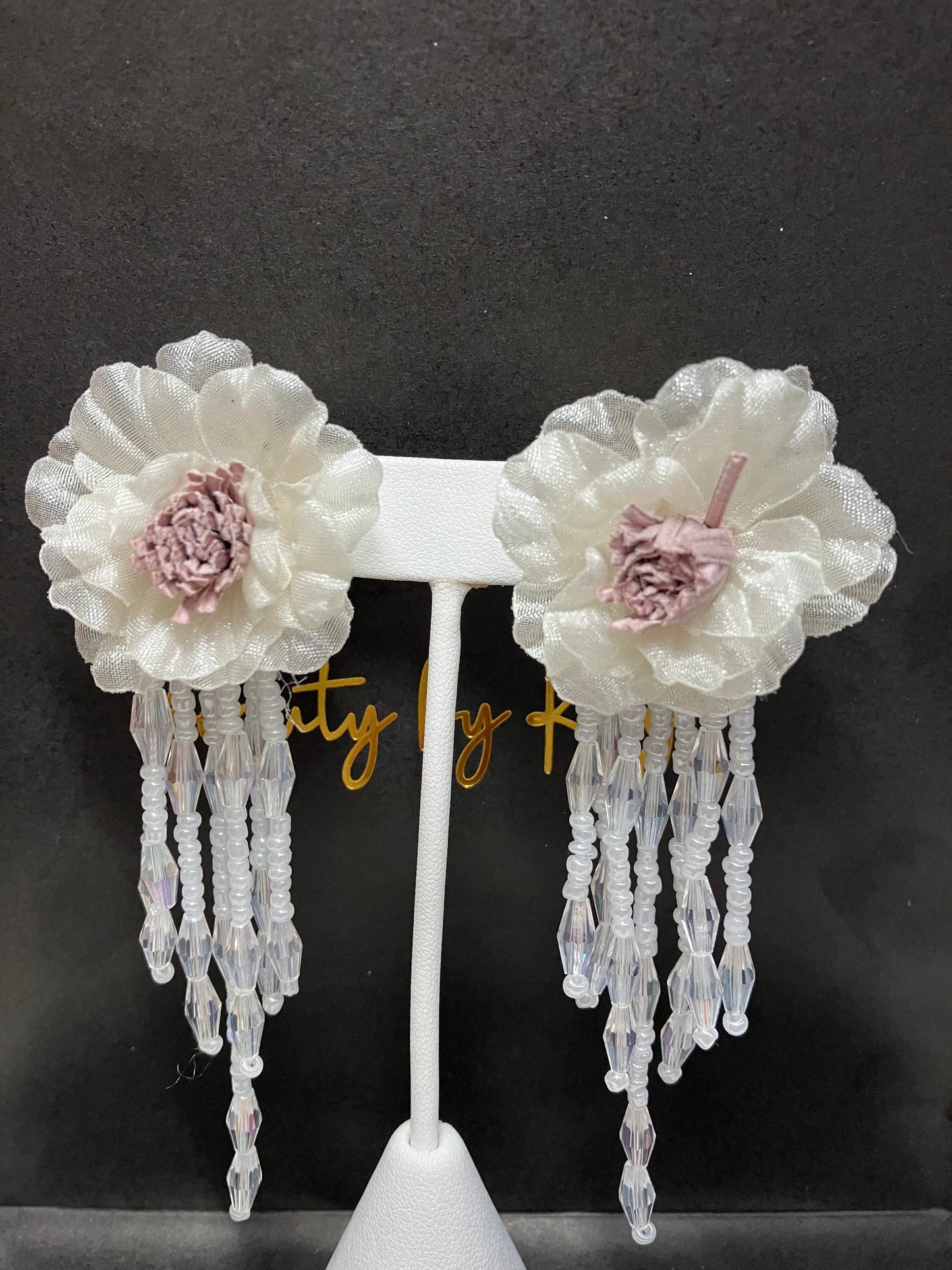 Crystal Tassle Floral Earring